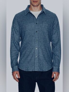 Scotch & Soda Men’s Blue Grindle Button-Down Shirt